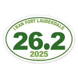 Charmed Running Brand I Ran Fort Lauderdale Marathon 26.2 Car Magnet with Custom Year Option