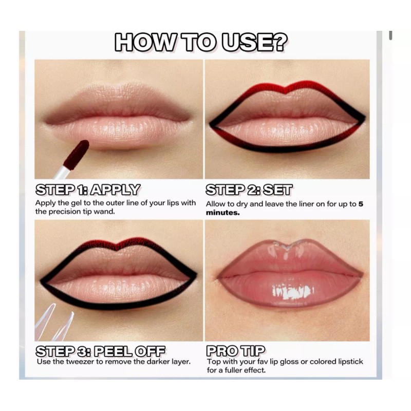 Cilrofelr Lip Liner Peel Off Lip Stain Larga Duración
