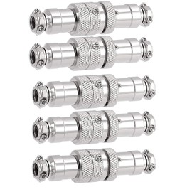 5Pcs 5Pin Aviation Connector,GX16 16mm Aviation Connector Plug Docking Femal & Male Circular Connector