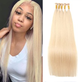 Sent Hair I Tip Hair Extensions Remy Real Human Hair Extension #613 Highlight Blonde Color Cold Fusion I Tips Hair Extensions Pre Bonded Silky Straight 20 Inch 20g 20s/pack