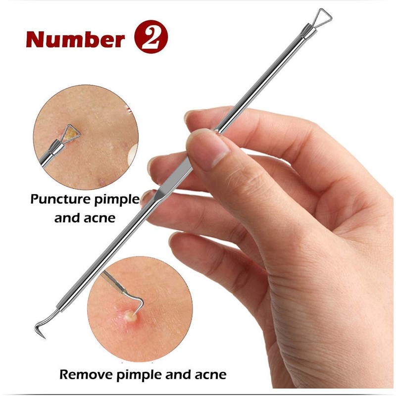 Blackhead Remover Comedone Squeezer Set, elloLife Blackhead Remover with Stainless