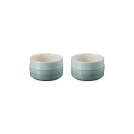 Le Creuset Stoneware Round Ramekin Straight Wall Set of 2, 6.75oz. Each, Sea Salt