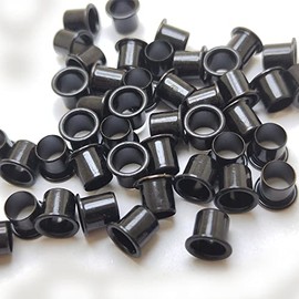 200pcs #8-9-8.4mm (.294 Length Under Flange x 1/4" Outside Diameter) Black Brass Color Eyelets Rivets for 0.08" Kydex Holster（Black Color