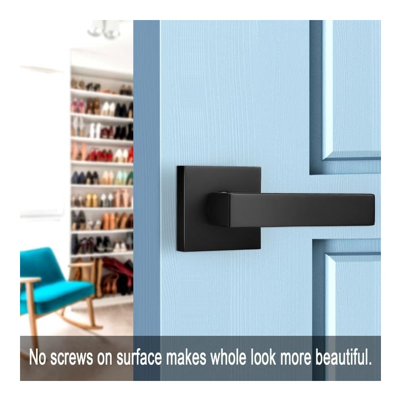 Probrico 4 Pack| Dummy Door Handles in Matte Black, Non-Turning