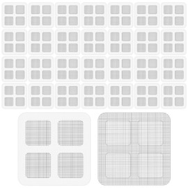 Qulkws 30pcs Window Screen Repair Patches Kit, 4 Inches Portable Screen Tape, Gray Self-Adhesive Mesh Patch Repair Kit, Tent Patch Kits for Camping, Window and Door Mesh Tears Holes