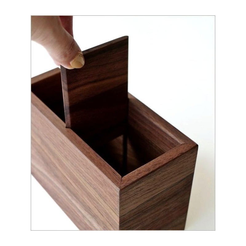 Pen Holder, Wooden Walnut Pencil Holder, Divider, Natural Wood Pen