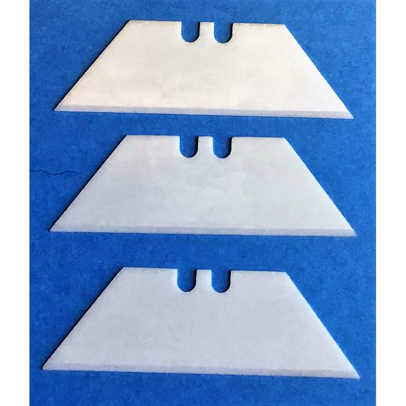 Ceramic Utility Blades 3 Pack Box Cutter, Cardboard, Last 10
