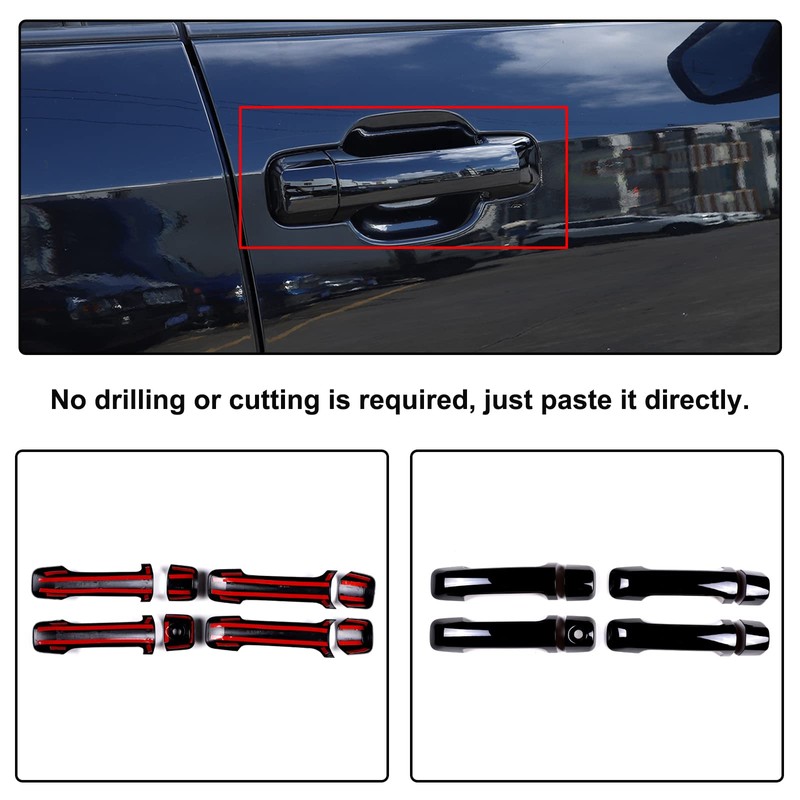 Aunginsy Exterior Door Handle Trim Covers Compatible with Toyota Tundra