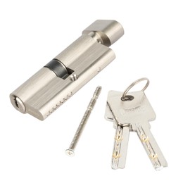 Jeriup A-Group 70mm(30/10/30) KEYED Alike (Multiple cylinders Sharing one Key) Copper Euro Profile Lock Cylinder with 3 Keys (dimple), Single Open, Satin Nickle, Anti-Rust, Anti-Theft