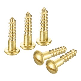QUARKZMAN Wood Screws M3 x 16 mm Slotted Round Head Brass Self Tapping Screw Woodworking Screw 40 Pieces