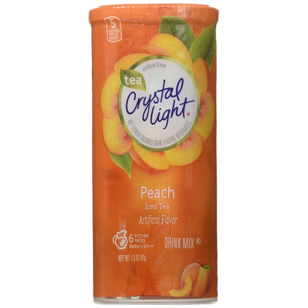 Crystal Light Peach Tea, (12-Quart) 1.5-Ounce Canisters (Pack of 6)