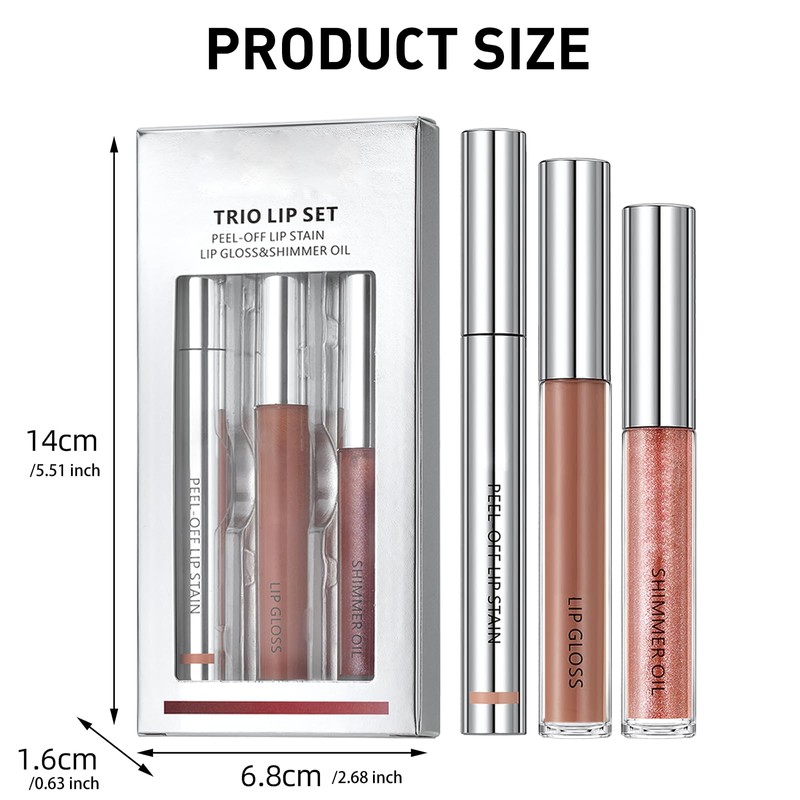 Wugbc Lip Stain Peel Off & Lip Gloss Set, Nude