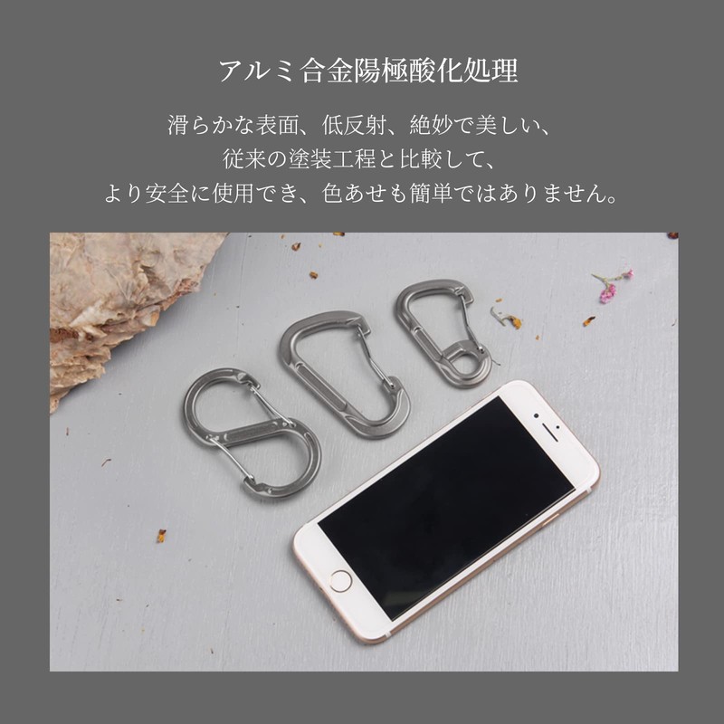 munkees 6 Shape Carabiner Aluminum Alloy 2 Pcs Black