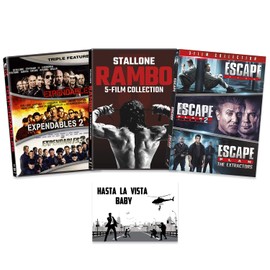 Sylvester "Sly" Stallone 11 Movie Collection: Rambo 1-5 / Escape Plan 1-3 / The Expendables 1-3 / + Including Bonus Art Card