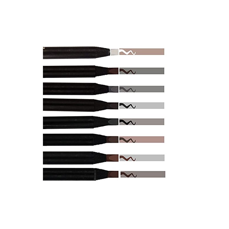 Pack of 6 Colourful Peel-Off Eyebrow Pencil with Brush Tattoo