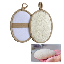 4 Pack Natural Loofah Pads Loofah Bath Sponge, Shower Exfoliating Sponge, 11x16x1cm Body Scrubber for Shower/Bath/Face/Back & Body, Reusable Bath Loofahs(4, 11X16X1cm)