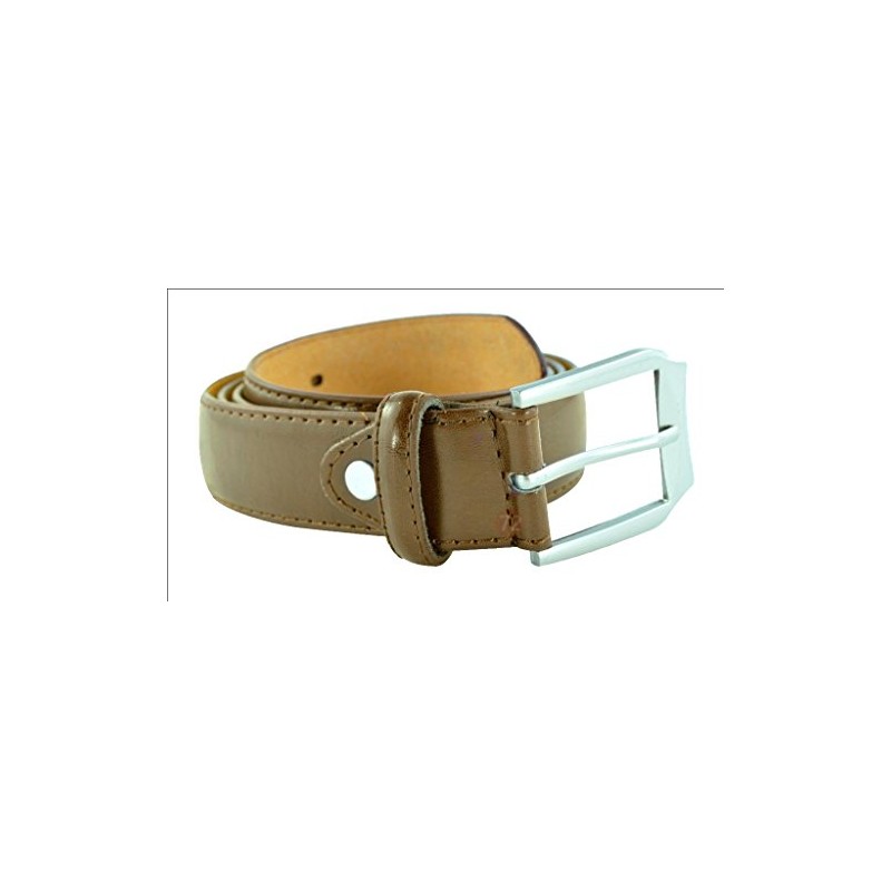 Moda Di Raza Men's Dress Belt Leather With Square Buckle