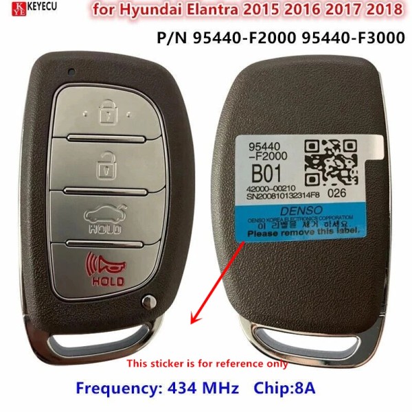 Unbranded for Hyundai Elantra 2015 2016 2017 2018 Smart Key