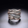 Mytys Gold and Silver Statement Rings for Women Wire Intertwined