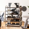 Simple Houseware 6-Tier Shoe Rack Storage Organizer w/Side Hanging Bag,