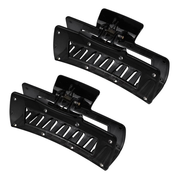 Set of 2 Jaw Clip Hair Claws, Rectangular with Diamonds