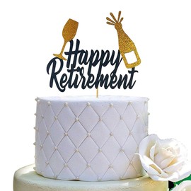 Decoración para tarta de retiro con texto en inglés «Happy Retirement»