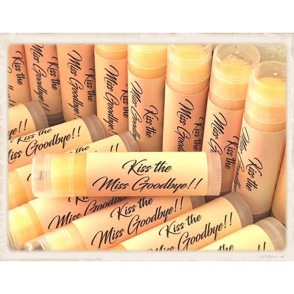 10 KISS THE MISS GOODBYE Mimosa Flavored Lip Balms for Bridal Showers and Bachelorette Parties