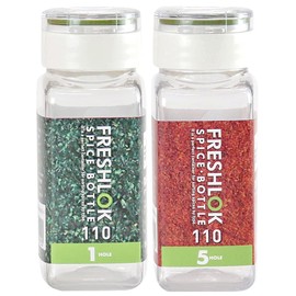 Takeya Chemical Industry Fresh Rock Spice Bottle, 4.3 fl oz (110 ml), Condiment Case, 1 HOLE & 5HNOLE Set of 2