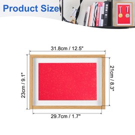 PATIKIL Medal Display Case, 3 Medal Display Frame Medal Shadow Box Sports Medal Display Picture Frame for Marathon Swimming Triathlon, Red Base Poplar A4