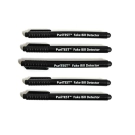 PuriTEST 5 Pack Counterfeit Money Detector Pen Marker Fake Dollar Bill Currency Check