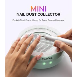 MelodySusie PocketSized Nail Dust Collector with Lightweight Design,HProA 6000RPM Ultra-Small Nail Vacuum Fan with 3 Suction Modes and 30 Disposable Filter Papers for Beginner & Daily Nail Care,Green
