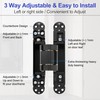 7 inch Hidden Door Hinges（2 Pcs）-Invisible Hinges for Doors, 180