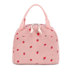 Agvdg Lunch Bag Strawberry Pink Lunch Bags for Women Insulated Lunch Bag Tote Cute Lunchbag for Work, School, Picnic, Camping