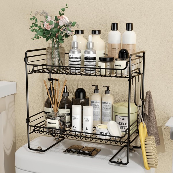 Johamoo Over The Toilet Storage, 2-Tier Bathroom Organizer Shelves, Multifunctional