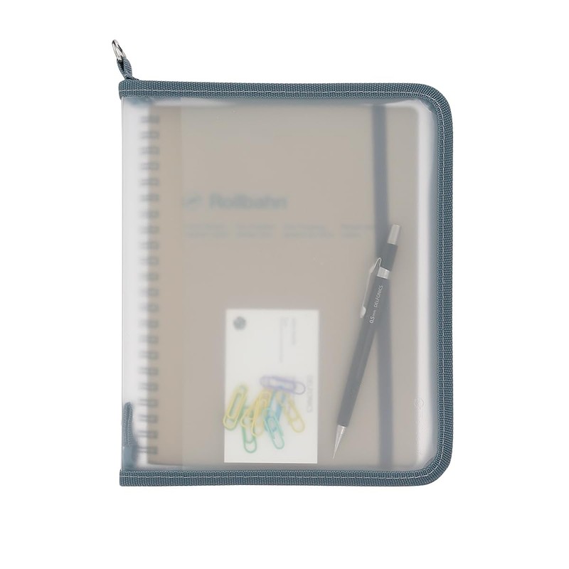 Delphonics A5 Memo Round Case with Rollbahn Pocket (Blue Gray)