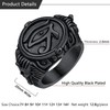 Ancient Egyptian Jewelry Ion Plating Black Round Signet Ring Stainless