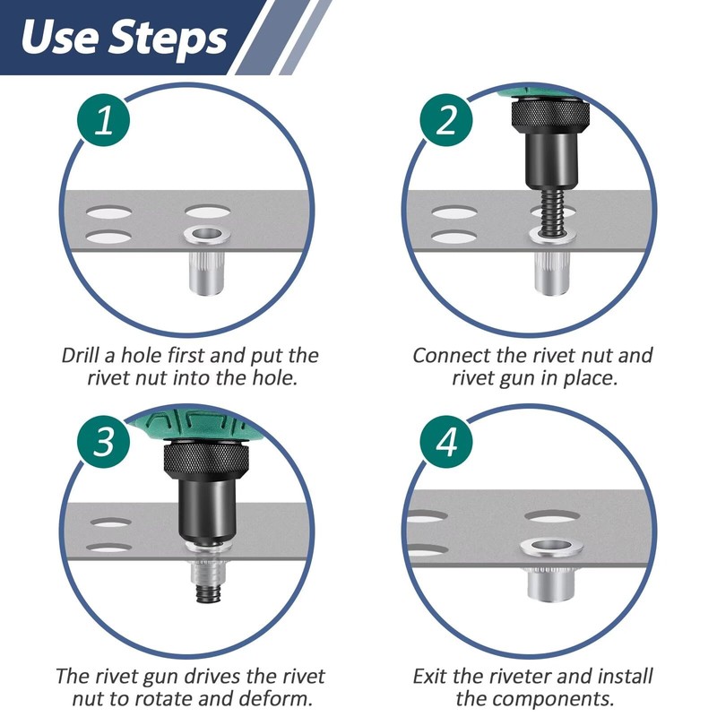 10 Piece Rivet Nuts M10, Leryati Threaded Inserts Stainless Steel