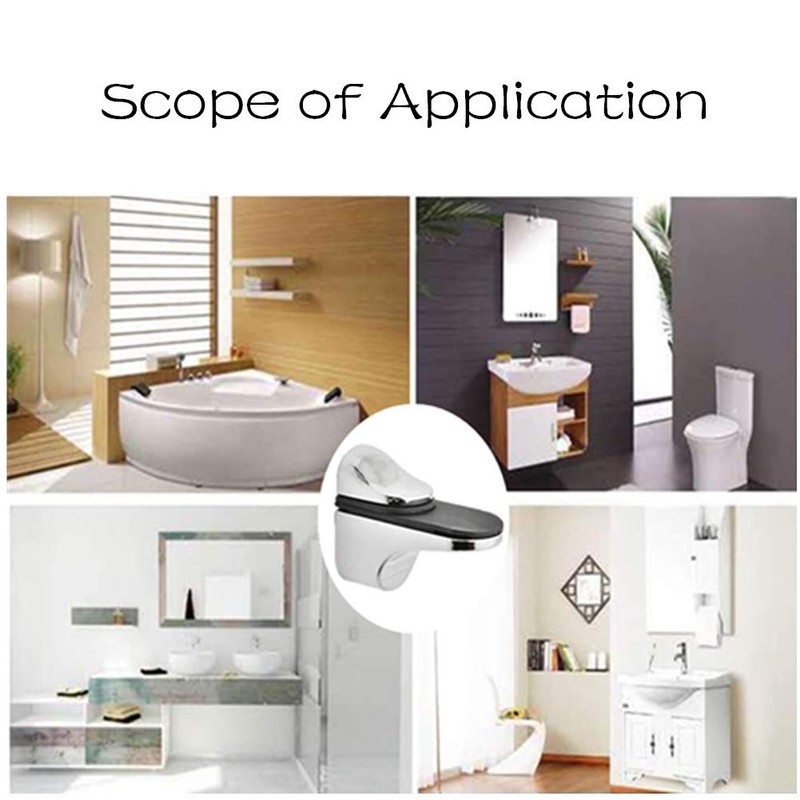 huaaiji 4Pcs Glass Shelf Bracket Adjustable Glass Shelf Bracket for