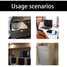 2PCS Caravan Push Button Lock, Riloer Cabinet Lock Drawer Lock Push Button Latch Knob for Motorhome Caravan, Pure White