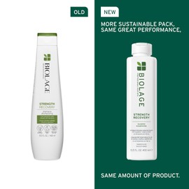 Biolage Strength Recovery Shampoo – 3X Stronger Hair, Reduces Breakage & Detangles – Olive Squalane & Vegan Proteins, Paraben-Free (Packaging May Vary)