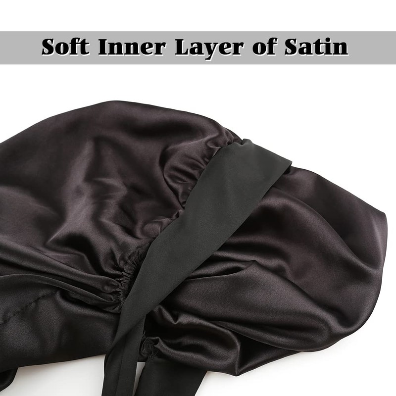 Greatremy Gorro de dormir de seda de satén medio para