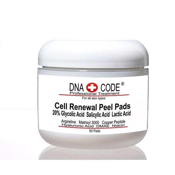 AntiAging Peel Pads-20% Glycolic Cell Renewal Peel Pads+ Salicylic, Lactic Acid, Argireline, DMAE