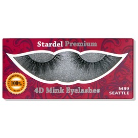 Stardel 4D Premium Mink Lashes | More than 3D Fluffy Volume False Eyelashes | Dramatic Volume and Comfortable | Reusable | 100% Handmade