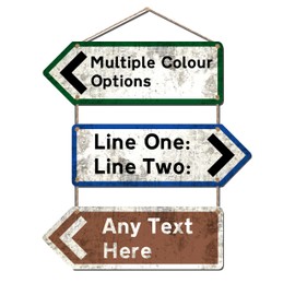 Personalied Stackable Metal UK Direction Arrow Signs | Custom Printed Metal Plaque/Sign