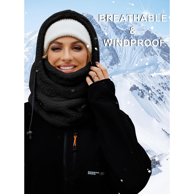 VELAI Balaclava Fleece Ski Mask for Men Women Winter Face