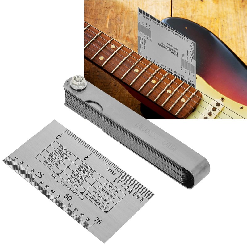 String Action Gauge Ruler Guitar Accessories Ruler 32 Pieces Feeler