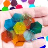 AONUOAO 100 pcs Hexagon Transparent Stained Glass Pieces mosaics tiles