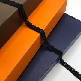 Vupouma 0.6 Inches Wide Lace Ribbon, Lace Trim, Elastic Stretchy Lace Fabric - 10 Yards, Perfect for Crafting, Sewing Making,Gift Wrapping and Bridal Wedding Decorations - 8880 (Black)