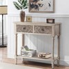 COSIEST Console Table with 2 Drawers, MDF Narrow Entryway Table