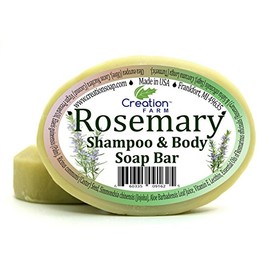 Handmade Rosemary Soap - 100% Pure Botanical Shampoo & Body Soap 8 oz (2-4 oz Bar Pack) from Creation Farm